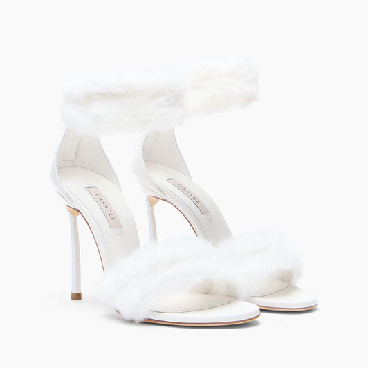 Casadei Blade Diva Minorca Sandal White 1L487C100TT0593 Casadei Blade Diva Minorca Sandal White 1L487C100TT0593