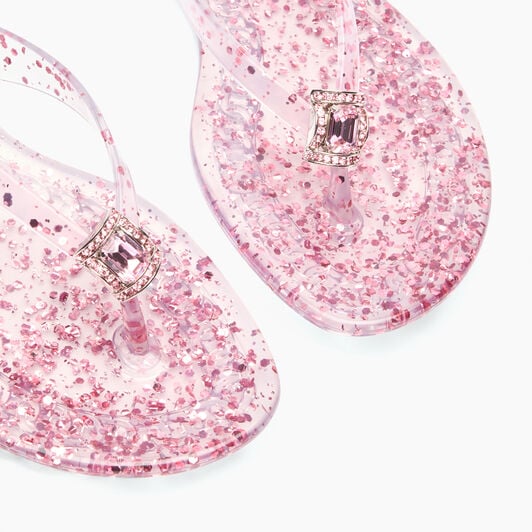 Casadei Jelly Glitter Flip Flops Ice and Baby 2Y255J0101BHGLT