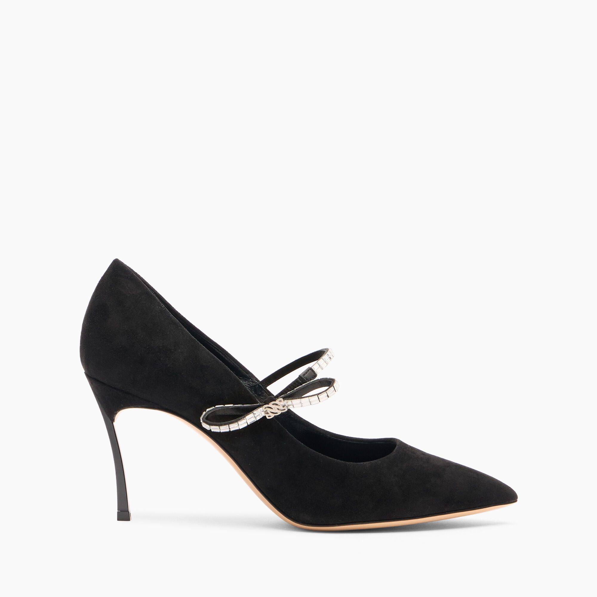 Casadei Starsway Blade Pumps Black and Crystal 1F016A080TT0526