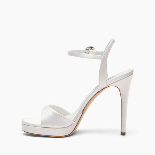 Casadei Michelle Satin Sandals White 1L329J1001W0002