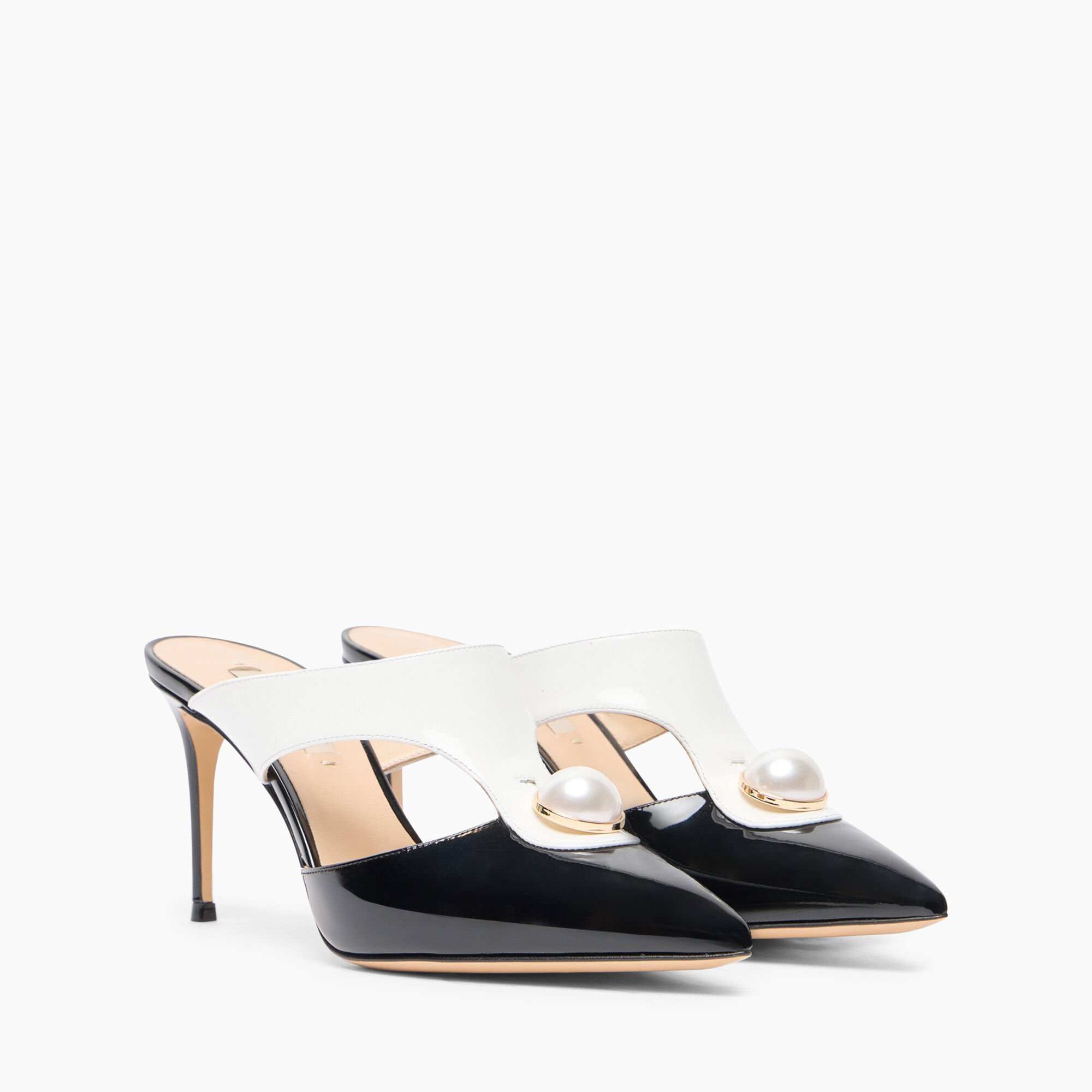 Casadei Julia Big Pink Mules Black and White 1H019J0801TIFFA