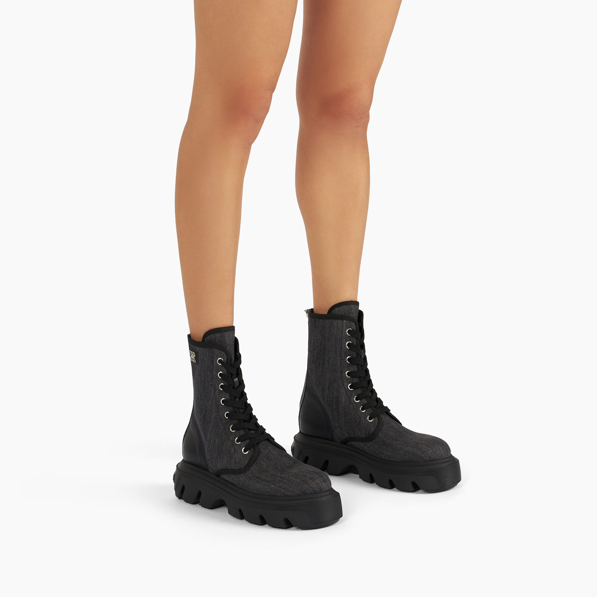 Generation C Denim Biker Boots in Black for Women Casadei