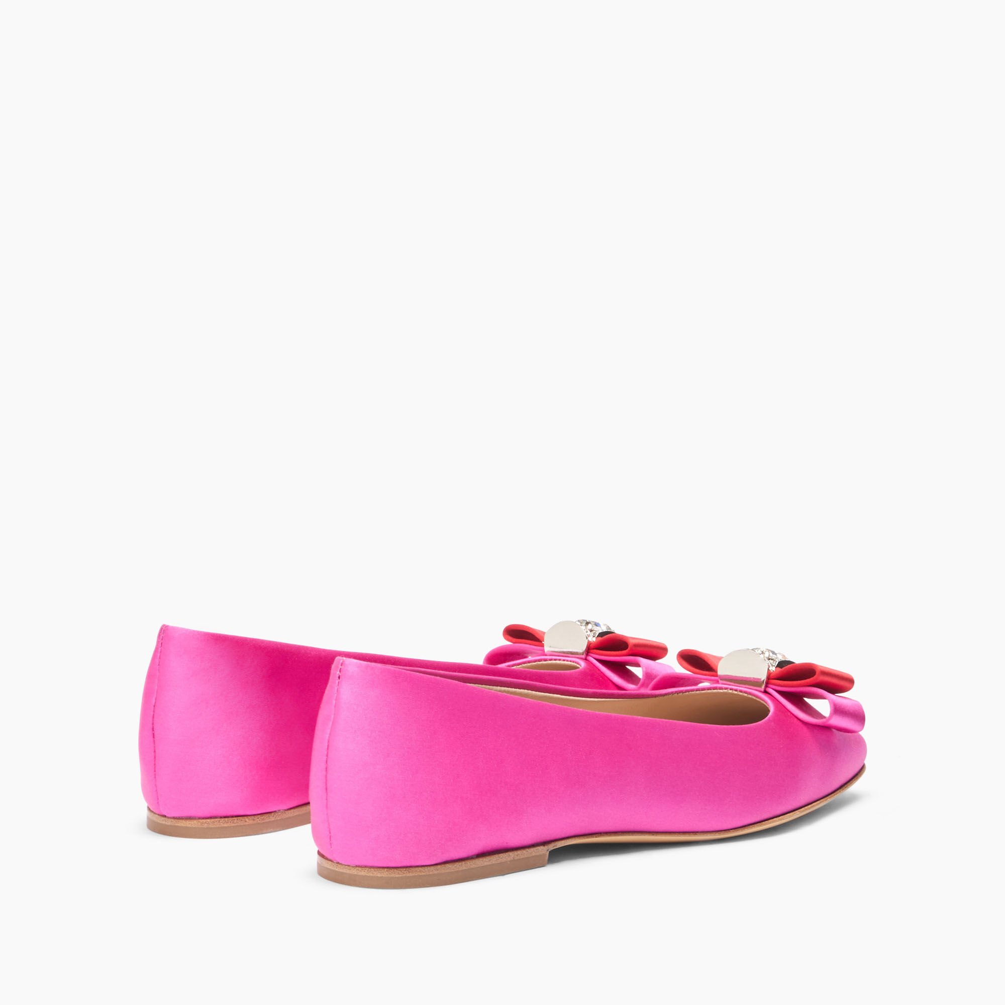 Casadei Satin Ballet Flats Fuchsia and Flame 1A284J0101C2654
