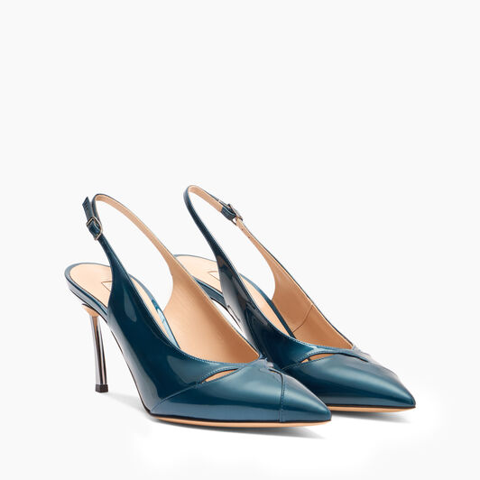 Casadei Samurai Blade Slingbacks Blue Troll 1G647A080MC2834 Casadei Samurai Blade Slingbacks Blue Troll 1G647A080MC2834
