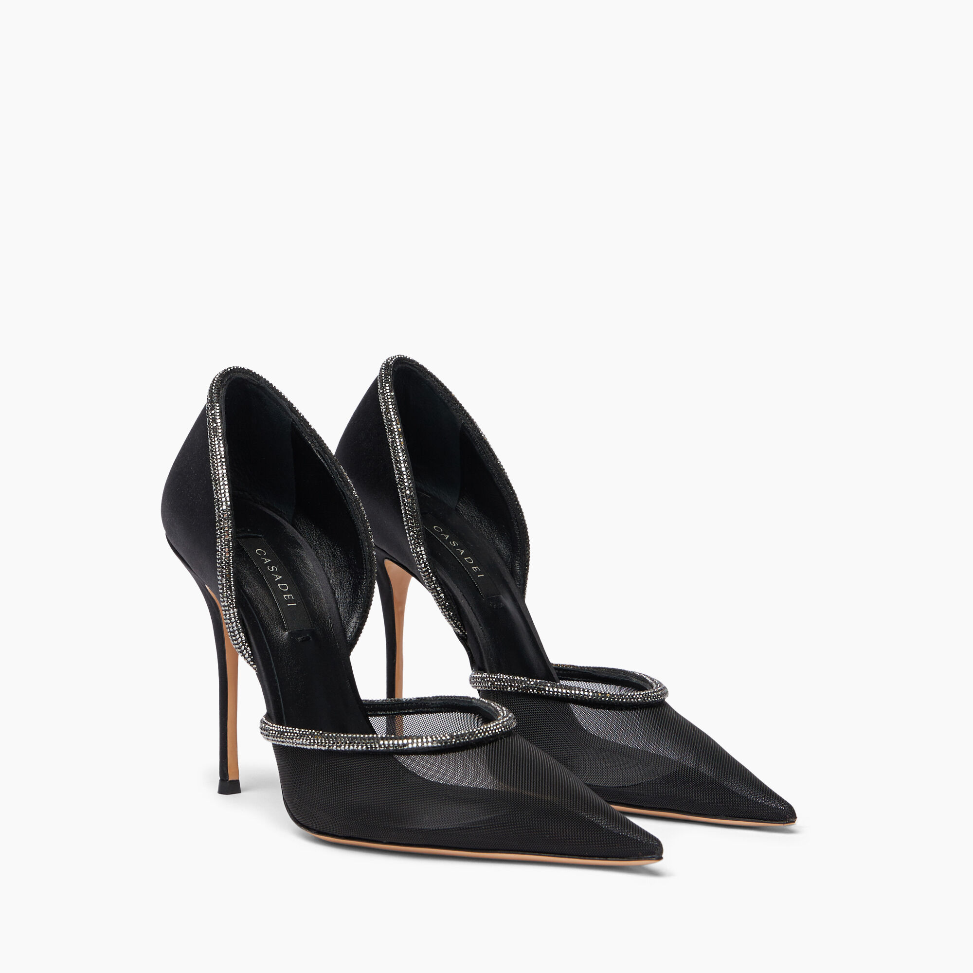 Scarlet Mimi Mesh Pumps in Black and Ematite for Women Casadei