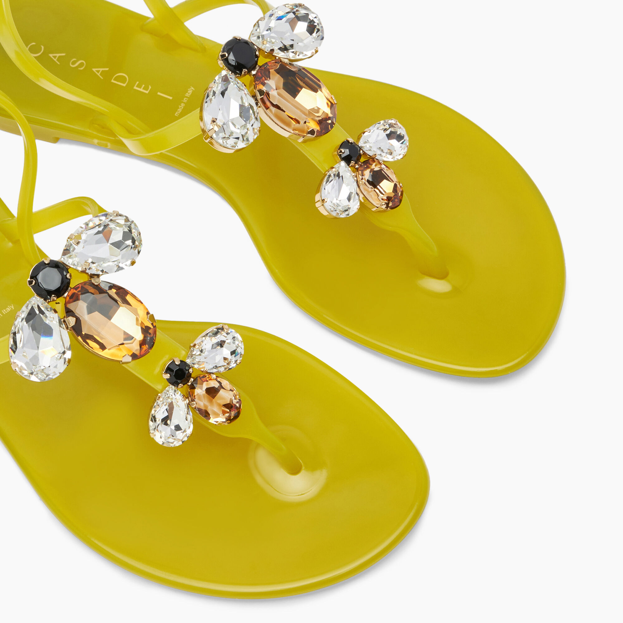 Neon yellow jelly sandals hotsell