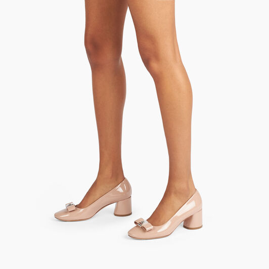 Casadei Cleo Patent Leather Pumps Sand 1F984Y0501C2623