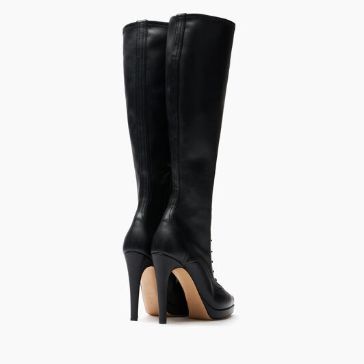Casadei Michelle Laced Platform High Boots Black 1S345Y1001LABRE