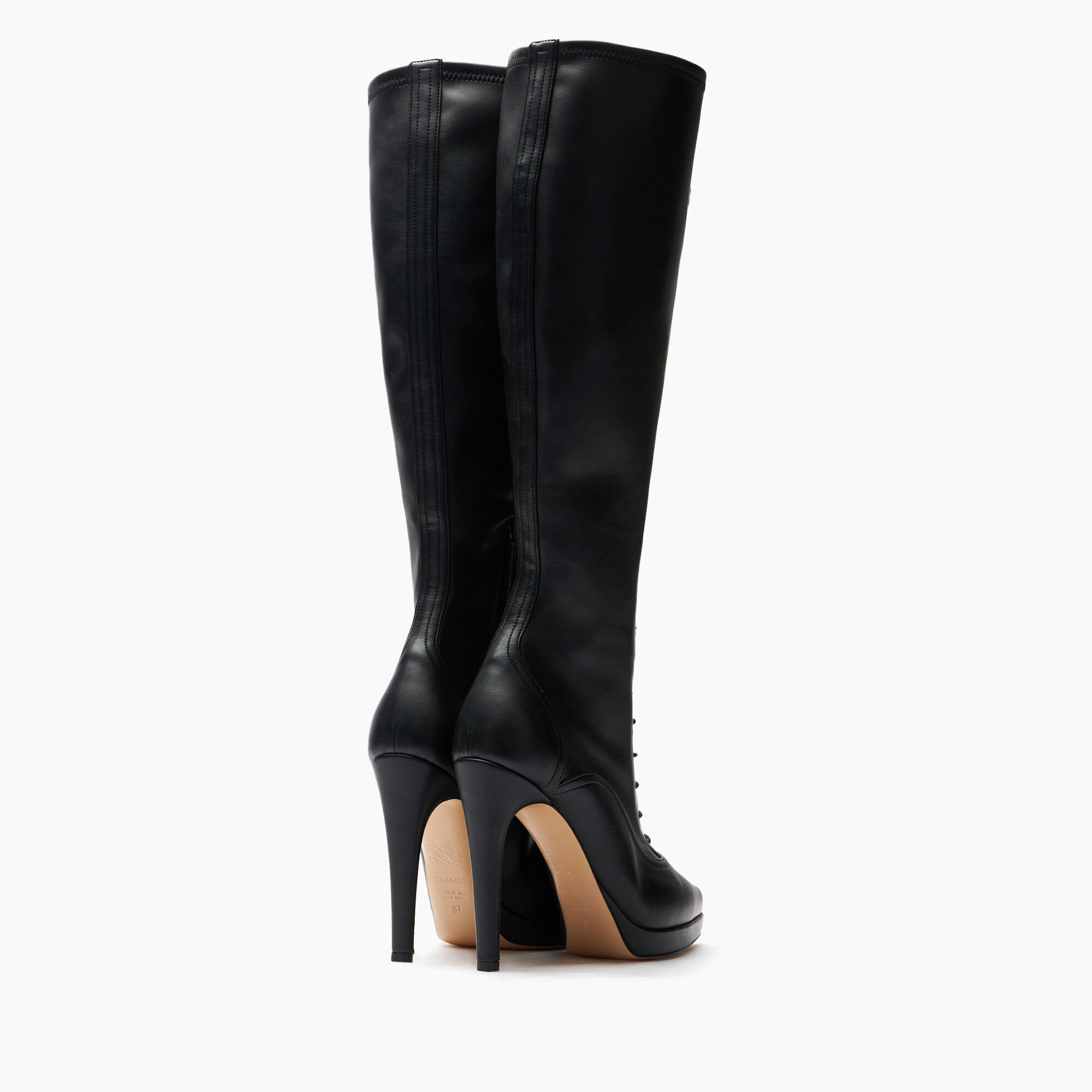 Casadei Michelle Laced Platform High Boots Black 1S345Y1001LABRE