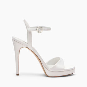 Casadei Michelle Satin Sandals White 1L329J1001W0002