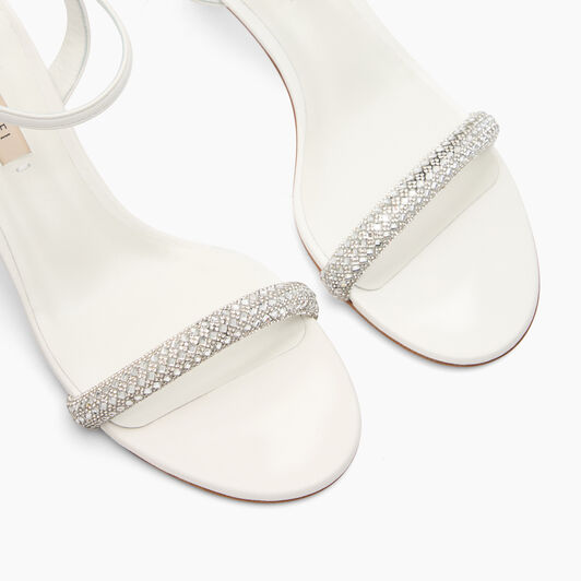 Casadei Julia kitten Stratosphere Sandals White and Crystal 1L303J0501W0001