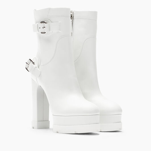 Casadei Nancy Rock Leather Ankle Boots White 1R491Y1201C1928