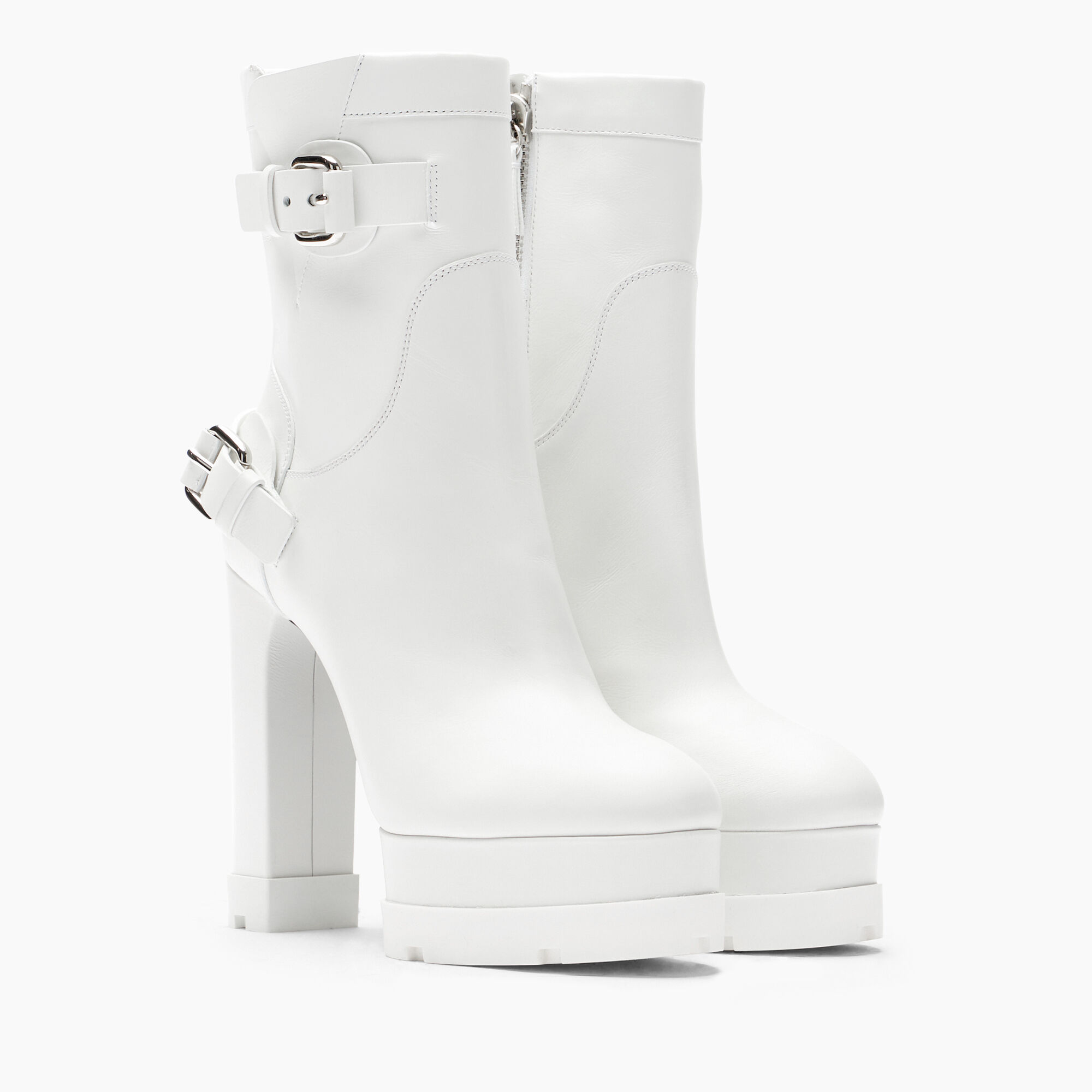 Casadei Nancy Rock Leather Ankle Boots White 1R491Y1201C1928