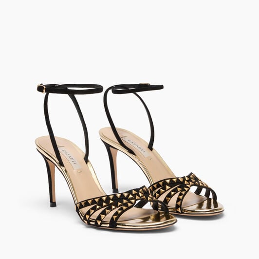 Casadei Divine Sandal Gold Black 1L408A0801C2903 Casadei Divine Sandal Gold Black 1L408A0801C2903