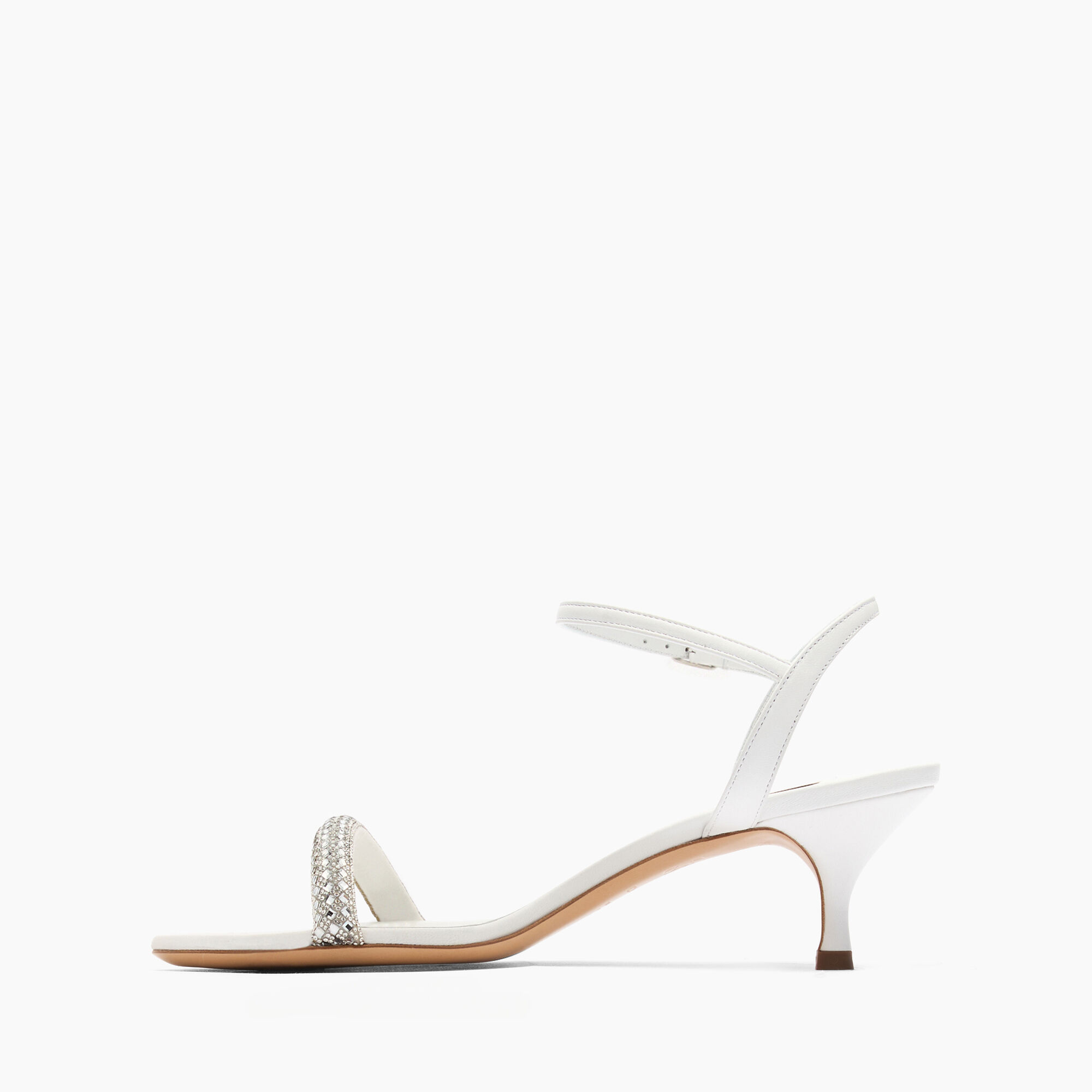 Casadei Julia kitten Stratosphere Sandals White and Crystal 1L303J0501W0001