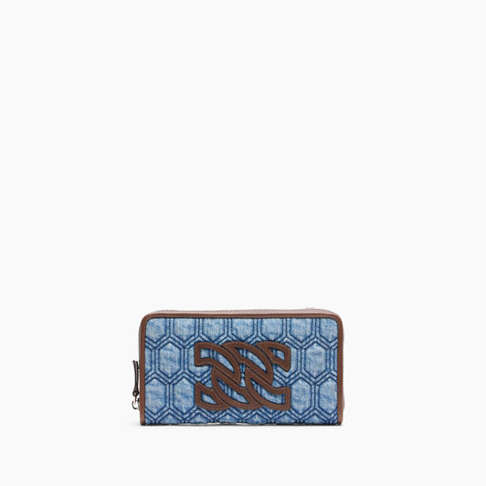 Casadei Denim Wallet Denim and Saddle 4U007J0000B0353