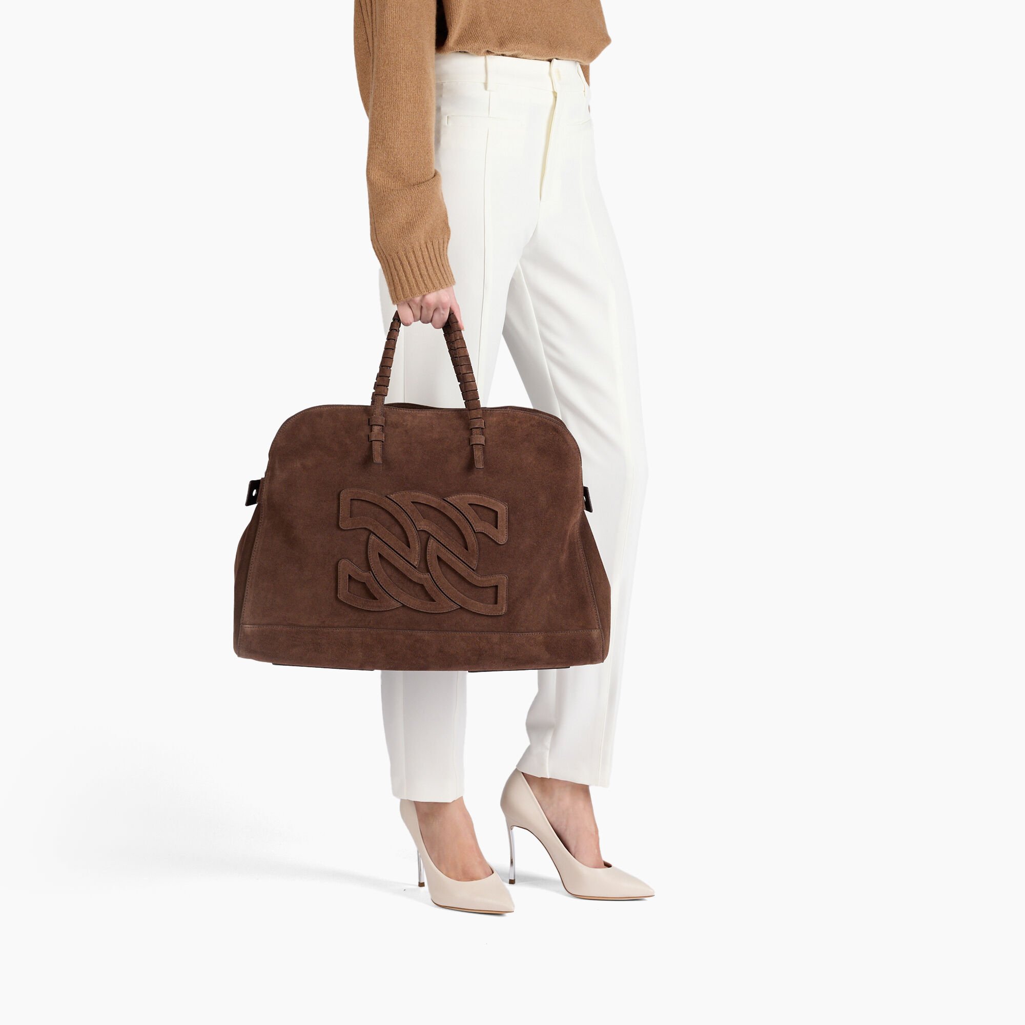 Casadei Park Avenue Velour Bag Cacao 3W458J0000PAKVL