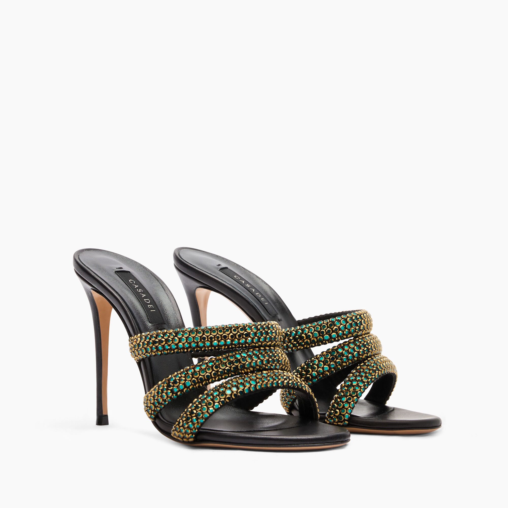 Casadei Julia Olympo Mules Black 1M425J1001C2660