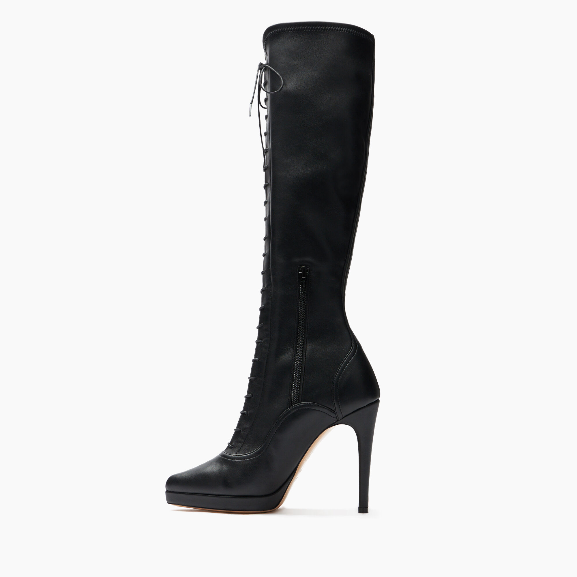 Casadei Michelle Laced Platform High Boots Black 1S345Y1001LABRE