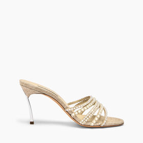 Casadei Pearlsway Blade Mule White and Crystal 1L325J1001LABUA