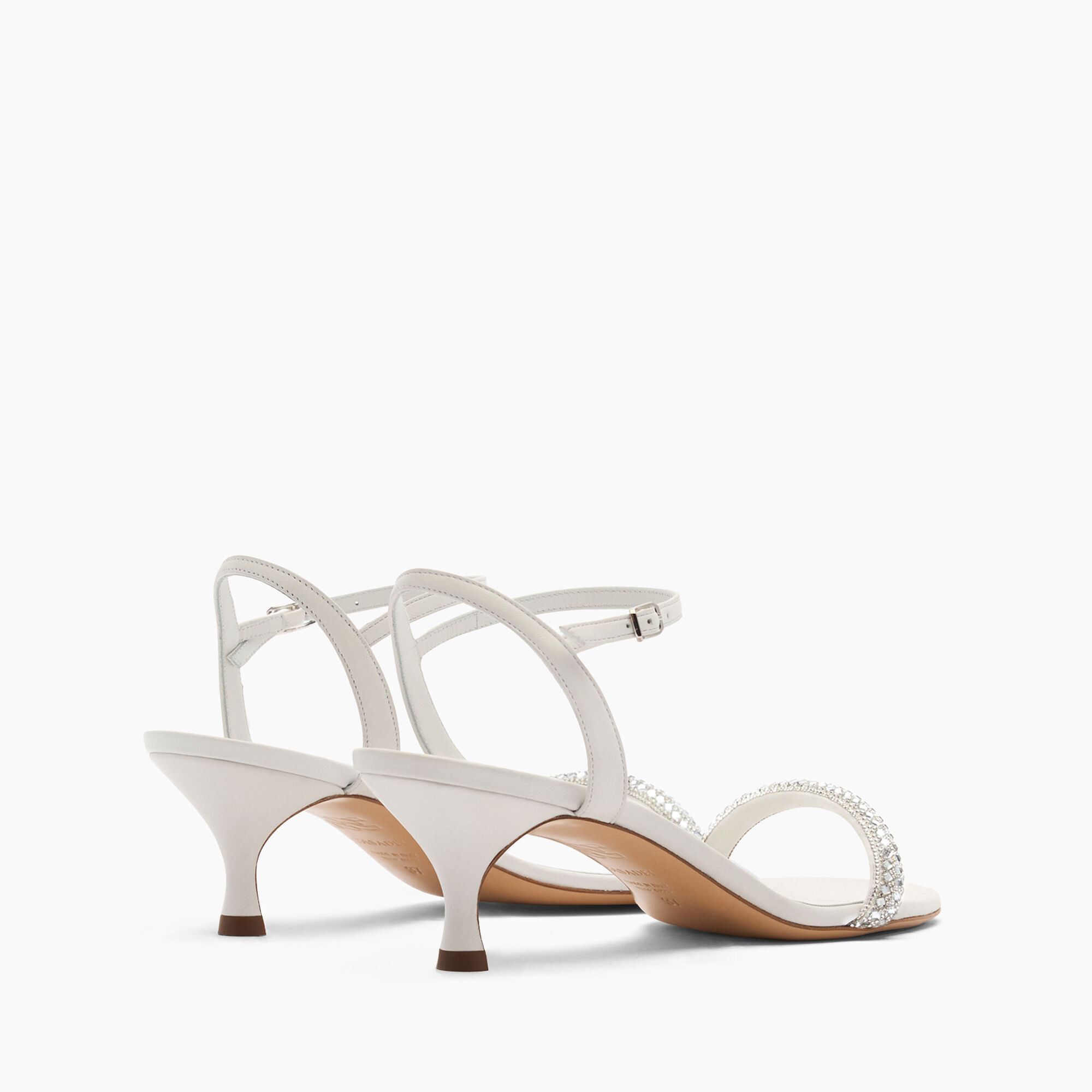 Casadei Julia kitten Stratosphere Sandals White and Crystal 1L303J0501W0001