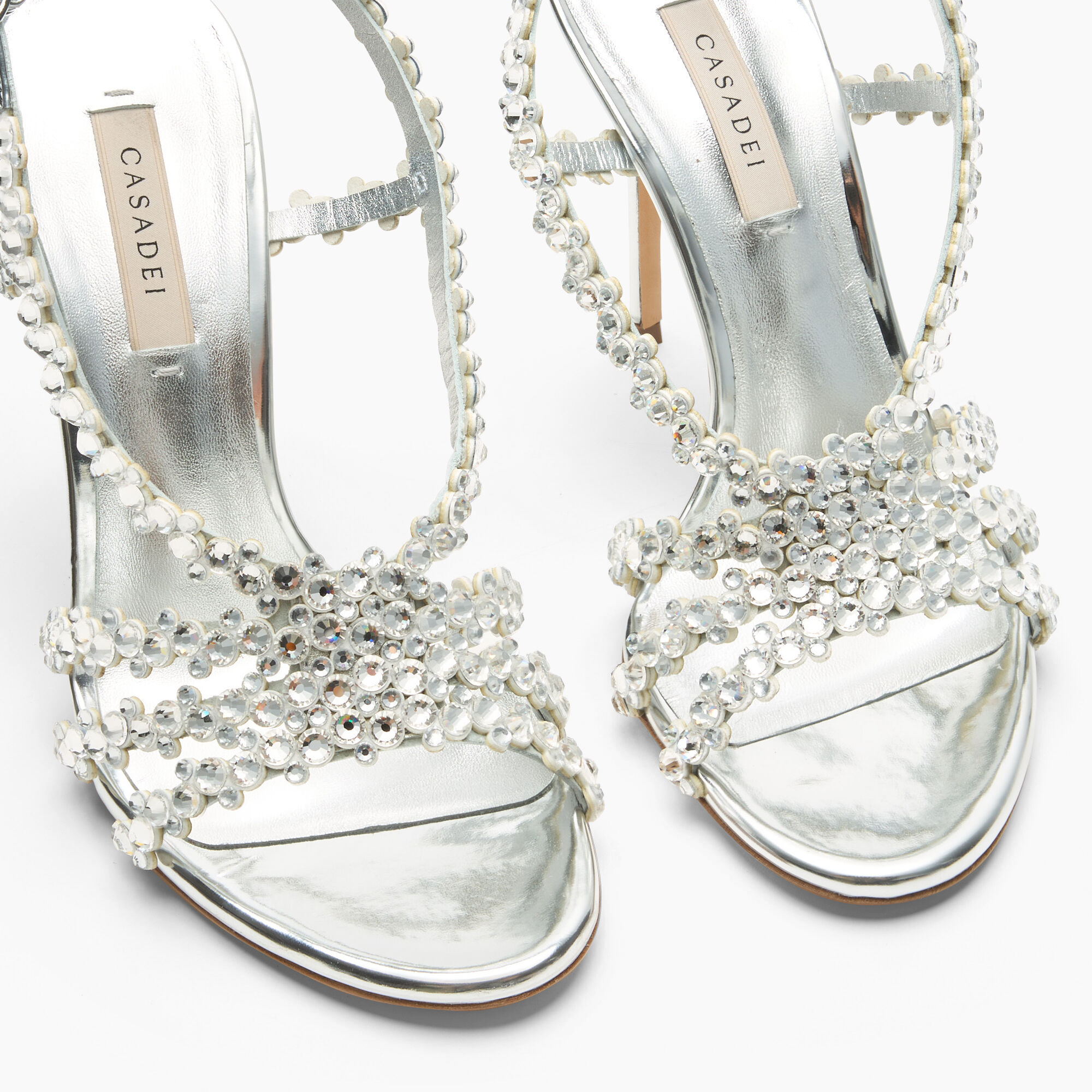 Julia C-Love Sandal in Silver + Silver for Women | Casadei®