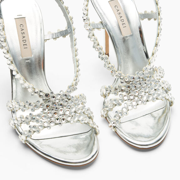 Casadei Julia C-Love Sandal Silver + Silver 1L488C1001C3077 Casadei Julia C-Love Sandal Silver + Silver 1L488C1001C3077