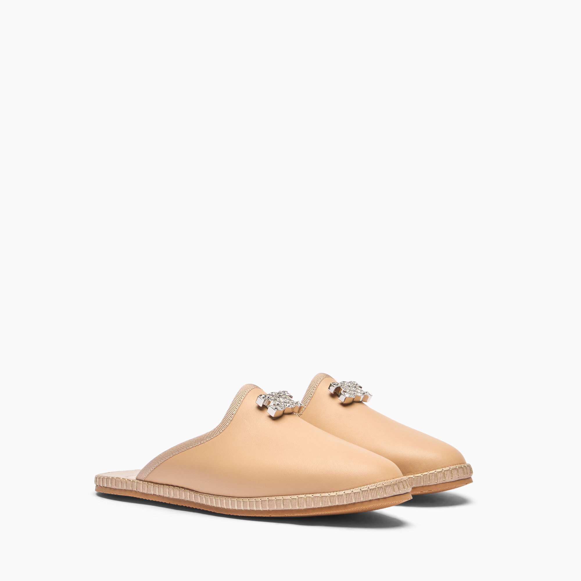 Casadei Capalbio Leather Slippers Natur 1D280J0101C2674