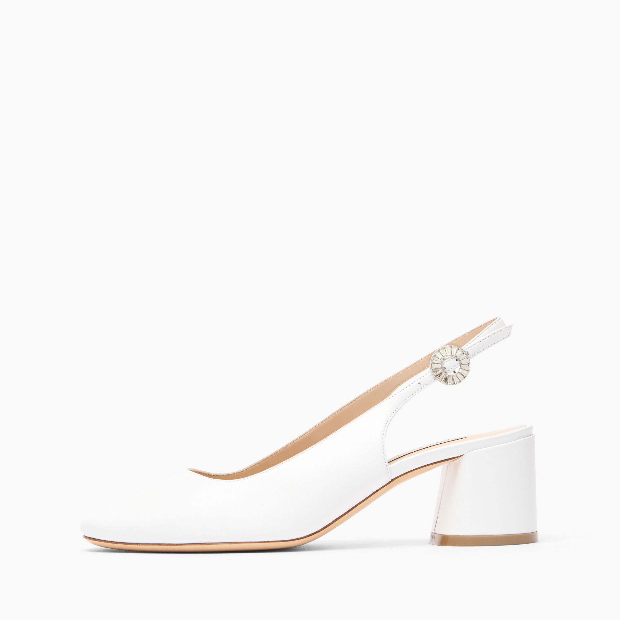 Casadei Cleo Leather Slingbacks White 1G634J0501C2649