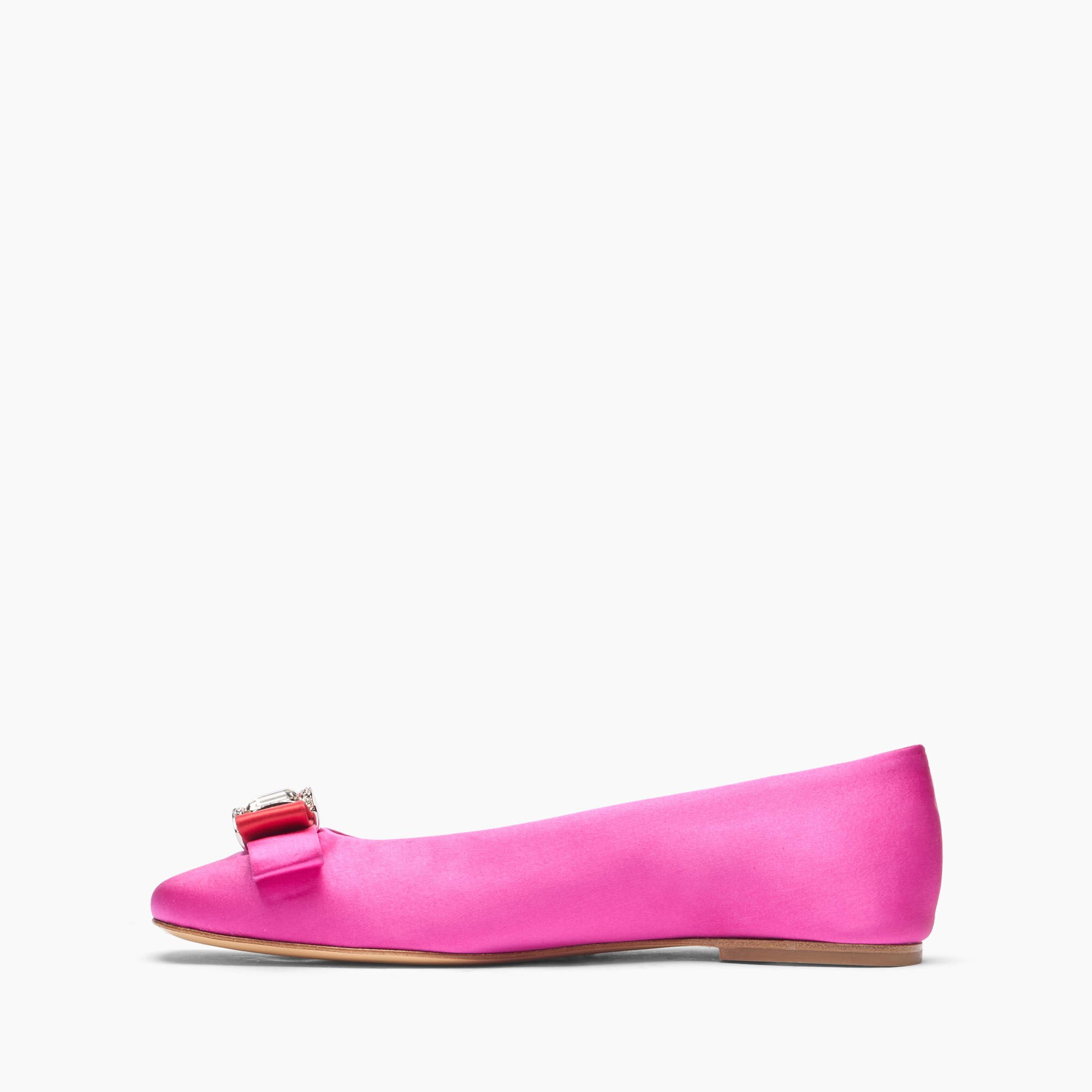 Casadei Satin Ballet Flats Fuchsia and Flame 1A284J0101C2654