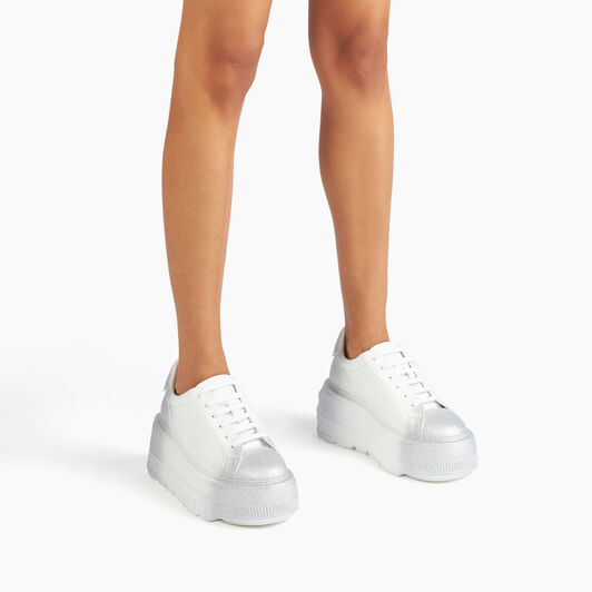 Casadei Nexus Salento Reflex Sneakers White and Silver 2X045J0701C2691