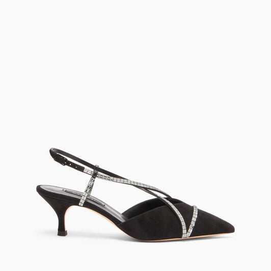 Casadei Starsway Julia Slingbacks Black and Crystal 1H041A0501T0526 Casadei Starsway Julia Slingbacks Black and Crystal 1H041A0501T0526