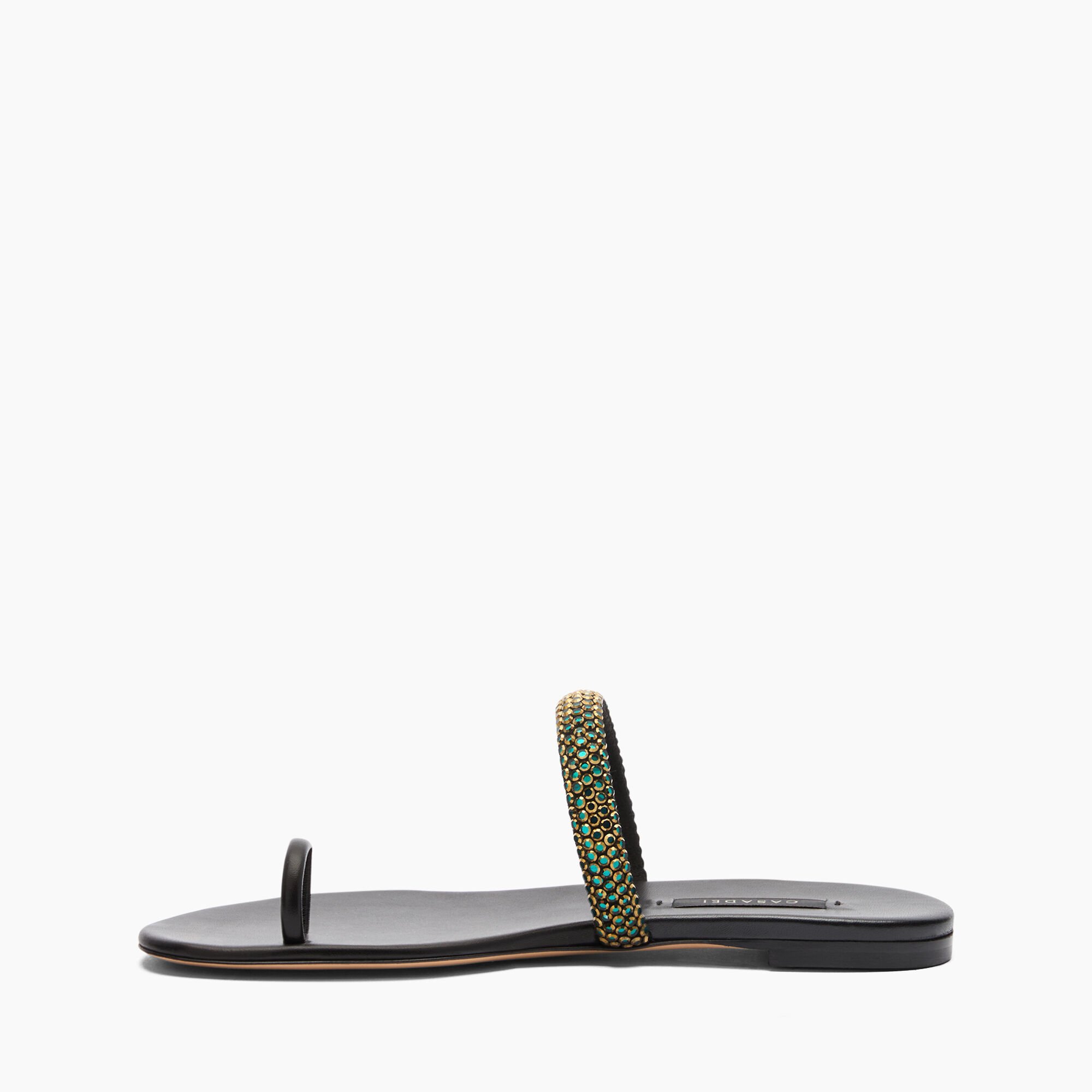 Casadei Flat Olympo Sandals Black 1N230J0101C2660