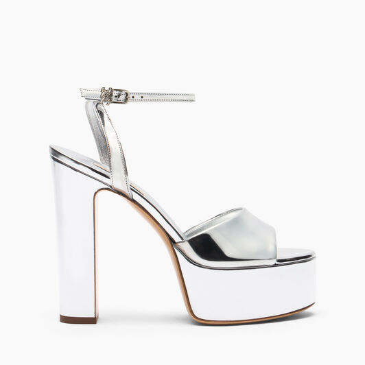 Casadei Interstellar Patty Platform Silver 1L405A1301INTER Casadei Interstellar Patty Platform Silver 1L405A1301INTER