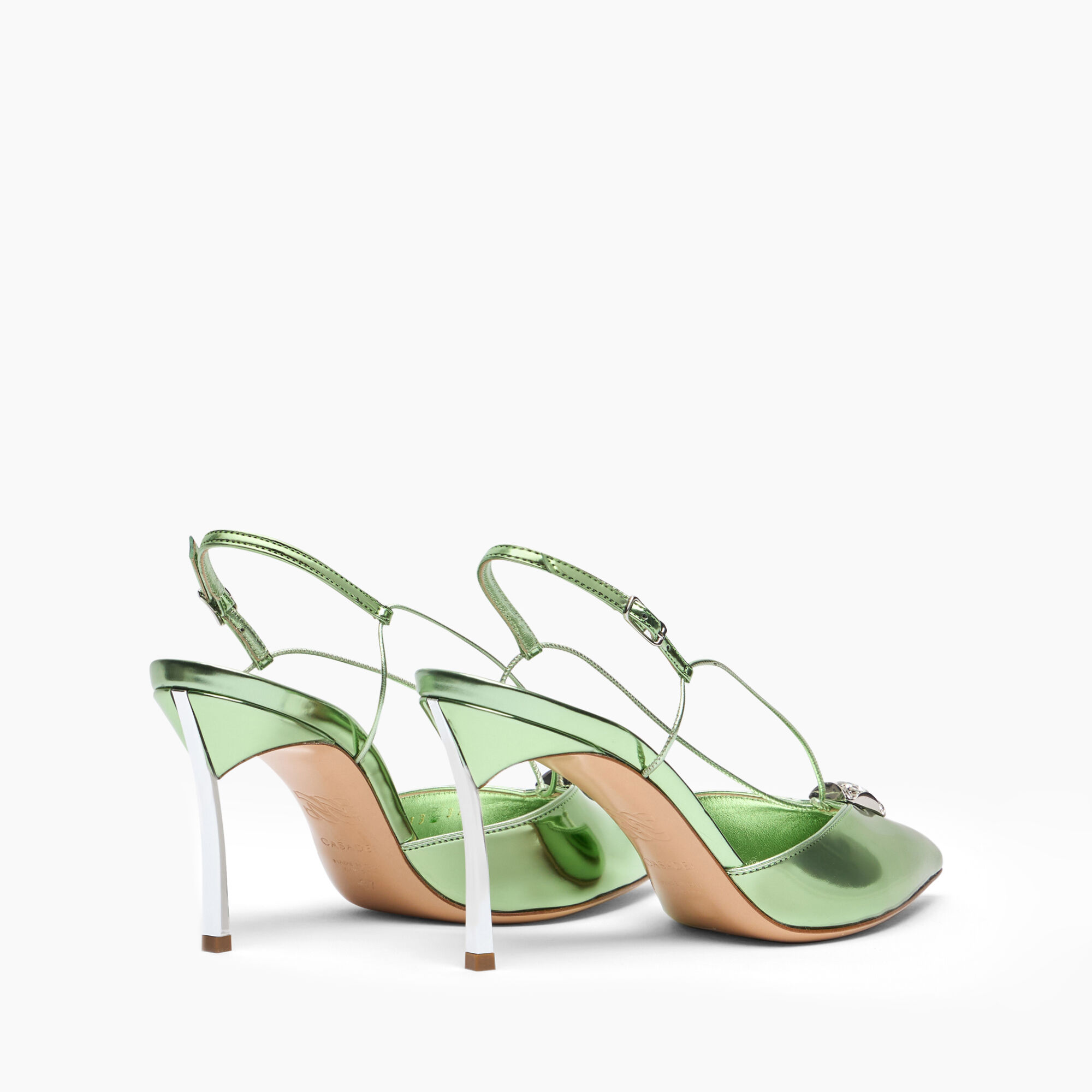 Casadei Blade Interstellar CAs2025 Slingbaks Milk and Mint 1G622J080MC2632