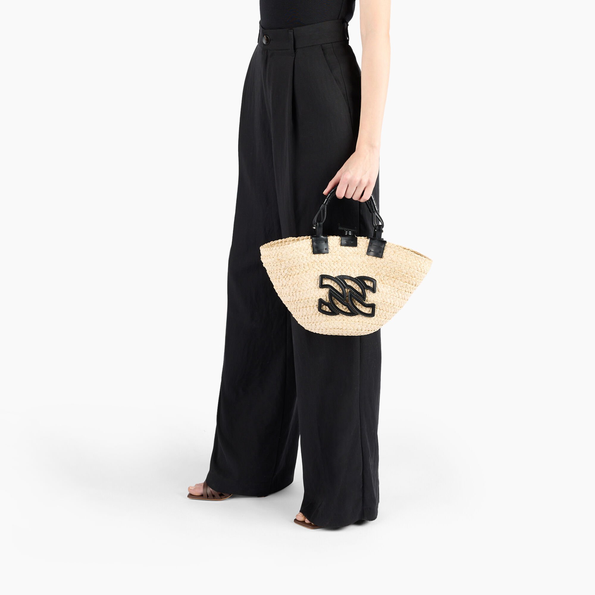 Casadei Panarea Bag Natur and Black 3W431X0000PANAR