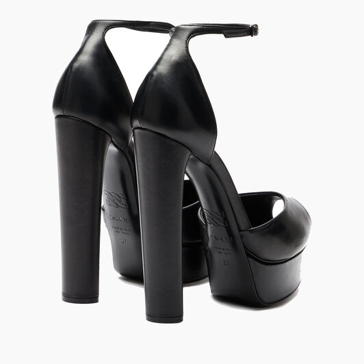 Casadei Flora Leather Platform Sandals Black 1L287Y1401MINOR