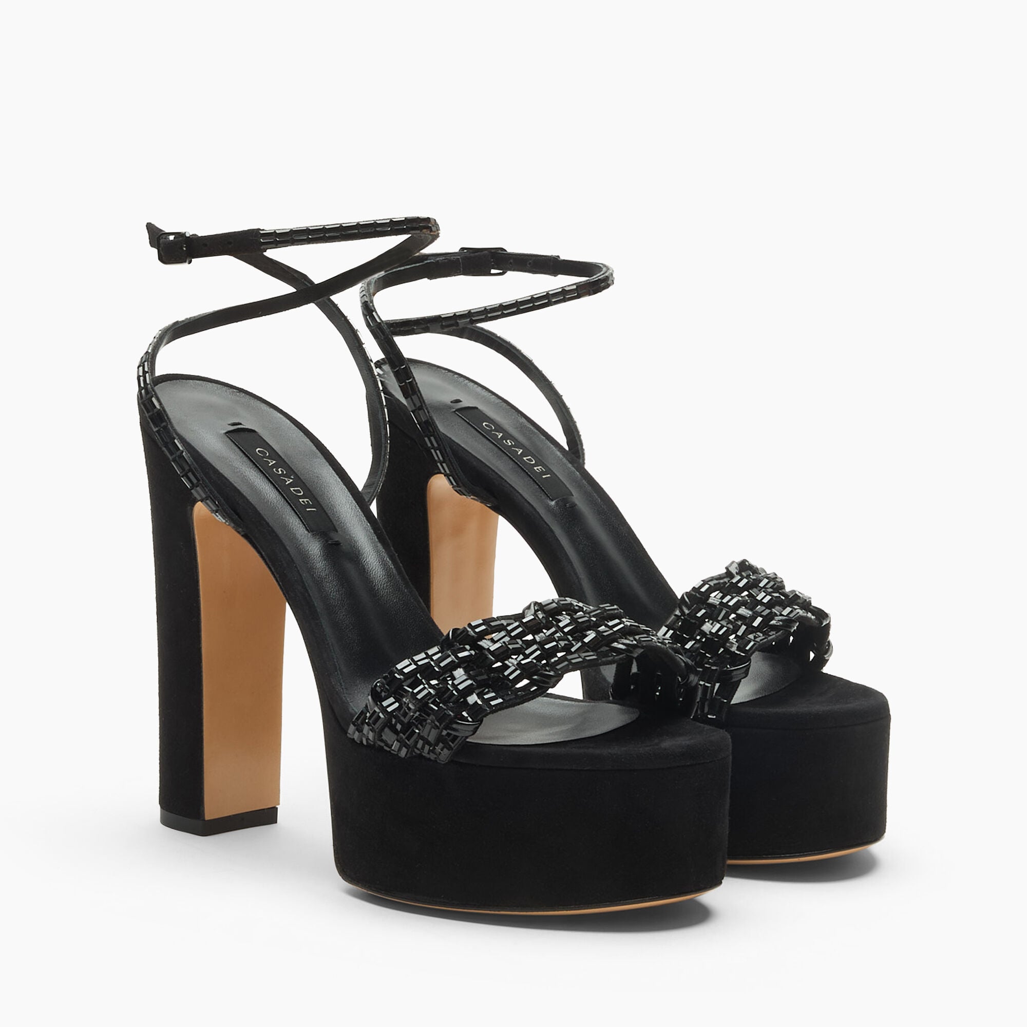 Casadei Patty Platform Godyva Sandal Black 1L482C1301C3074