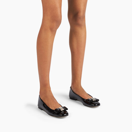 Casadei Patent Leather Ballet Flats Black 1A274Y0101C2623