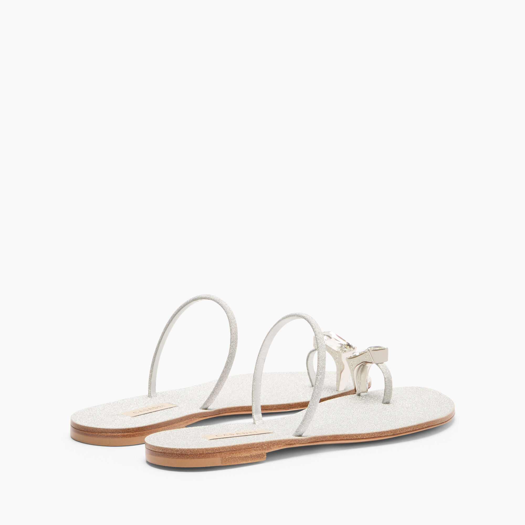 Casadei Soraya Solar Eclipse Flat Sandals Silver 1N234J0101SOLAC