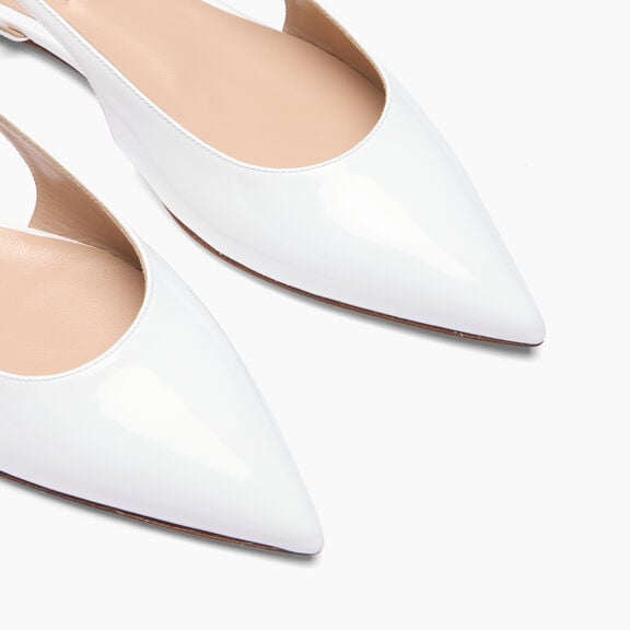 Casadei حذاء بحزام خلفي Double Belts White 1G671B0101TIFFA