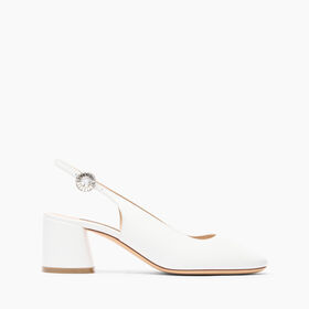 Casadei Cleo Leather Slingbacks Bianco 1G634J0501C2649