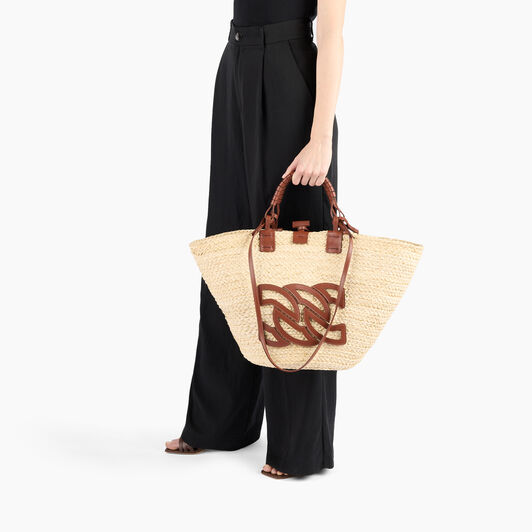 Casadei Panarea Bag Natur and Rum 3W432X0000PANAR