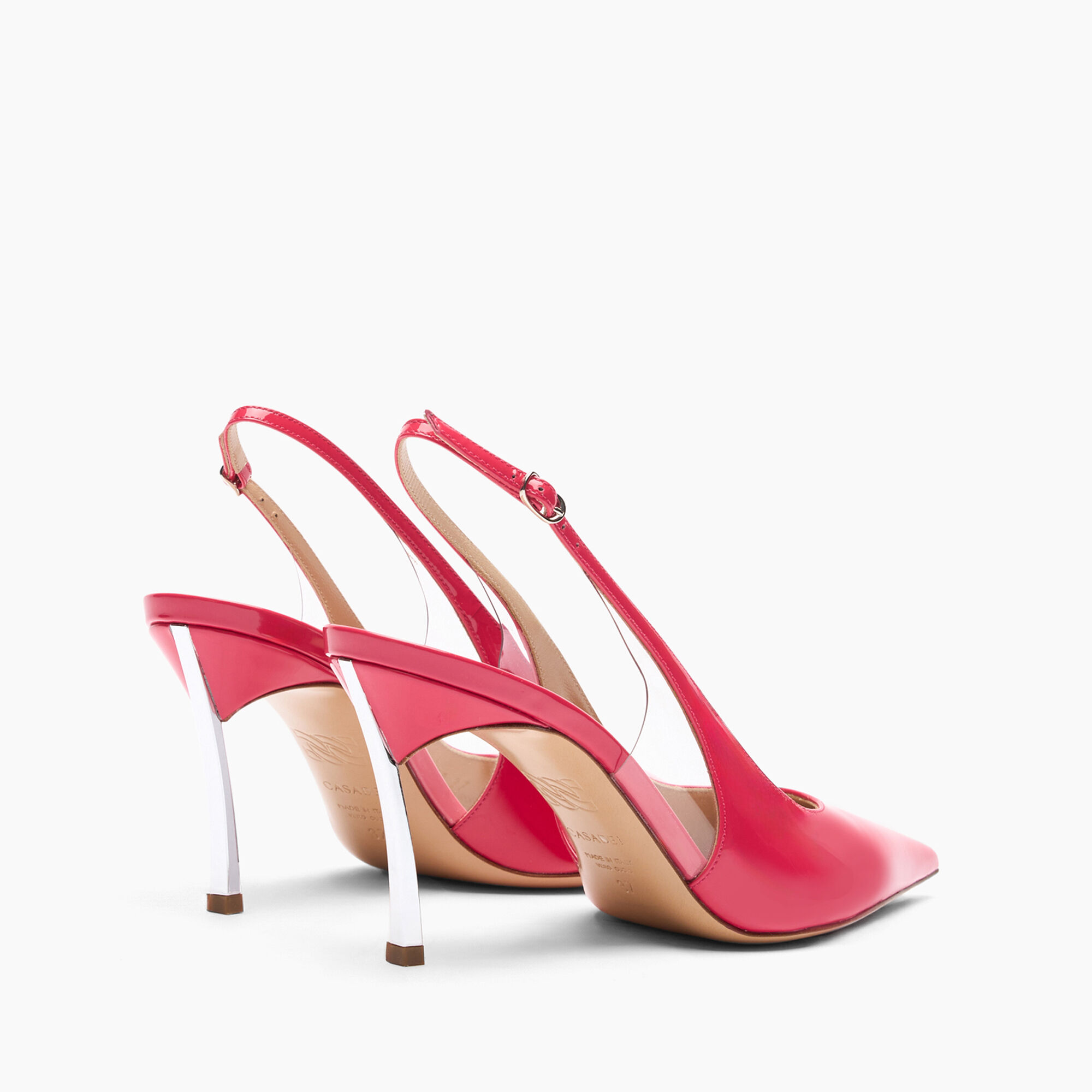 Casadei Superblade Patent Leather Slingbacks Coral 1G590X080MC1481