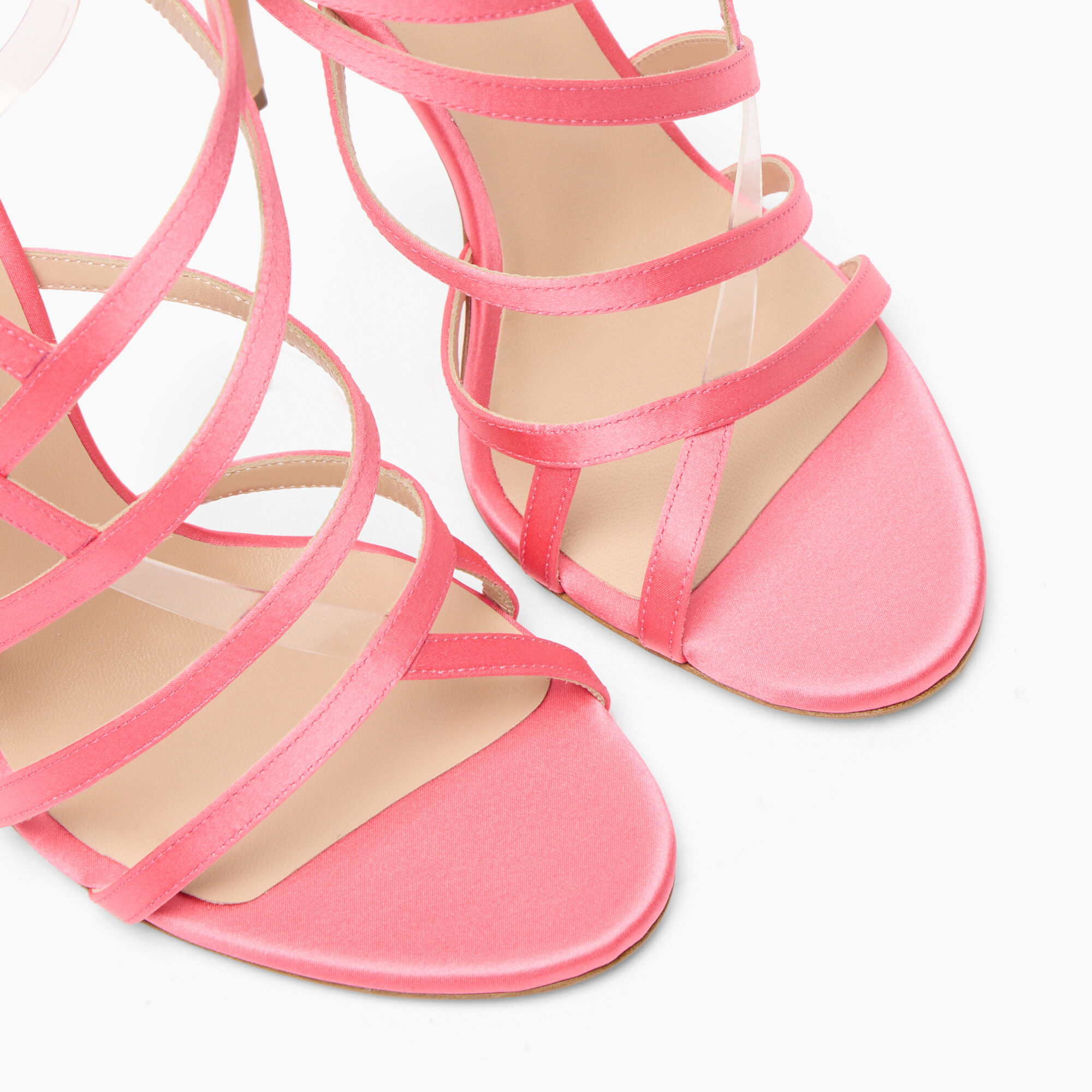 Casadei Julia Satin Cage  Sandals Coral 1L305J1001T0506
