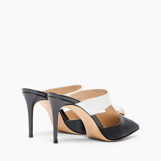 Casadei Julia Big Pink Mules Black and White 1H019J0801TIFFA