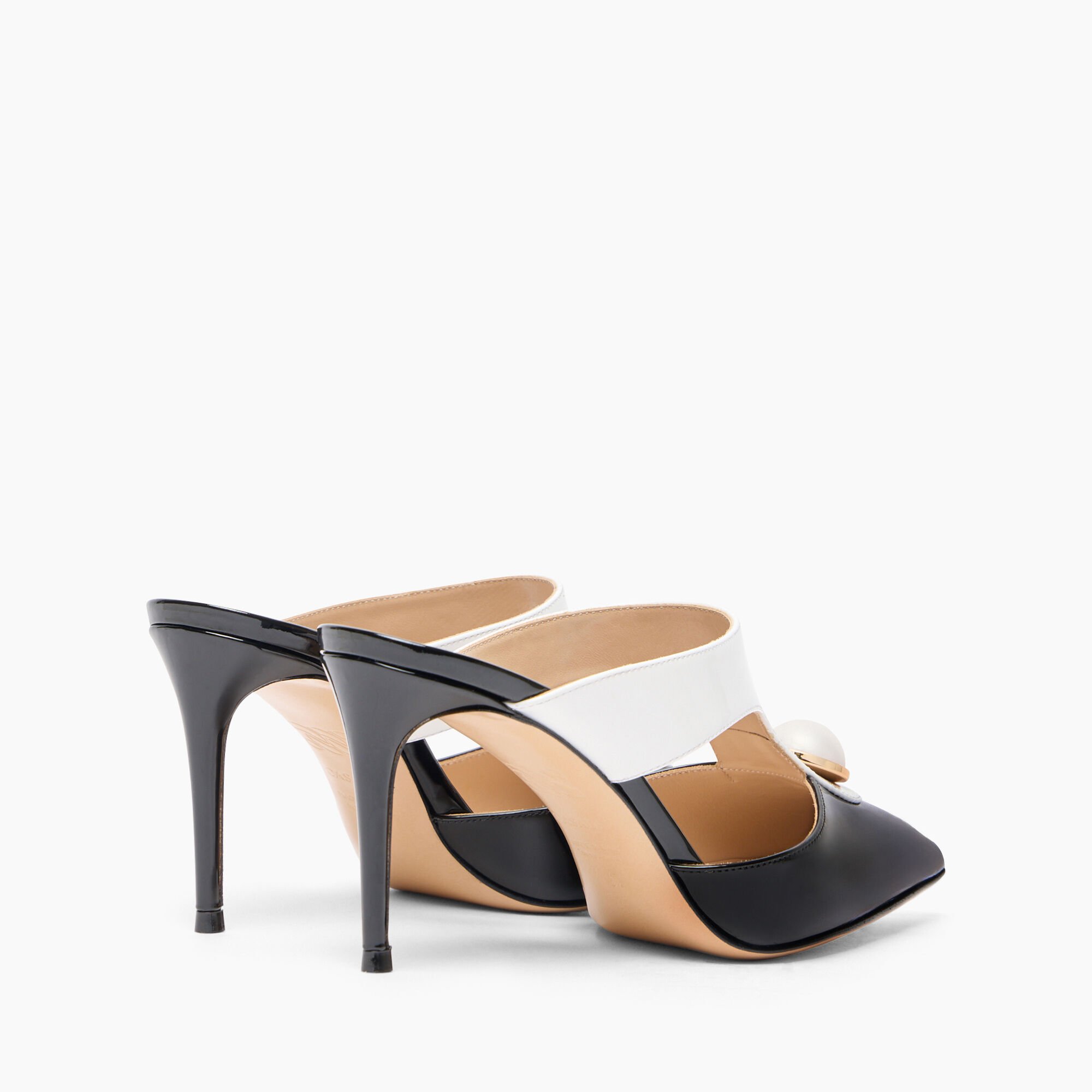 Casadei Julia Big Pink Mules Black and White 1H019J0801TIFFA