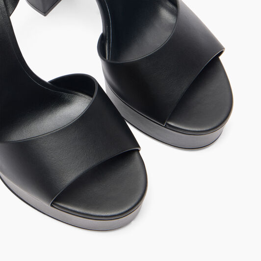 Casadei Betty Leather Platforms Sandals Black 1L313J1201FLORE