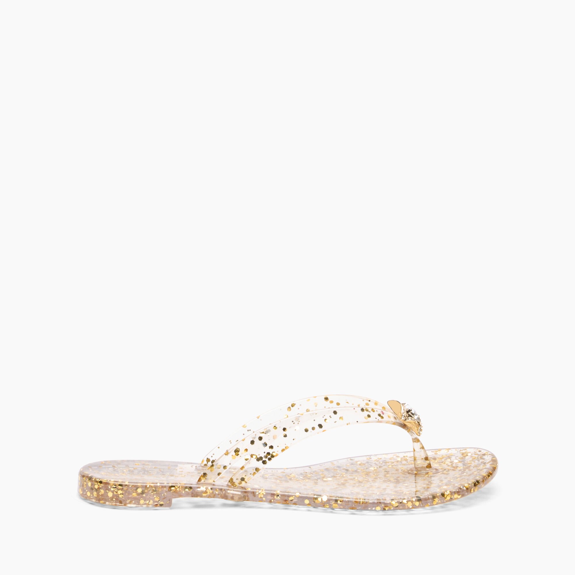 Casadei Jelly Glitter Flip Flops Ice and Gold 2Y255J0101BHGLT