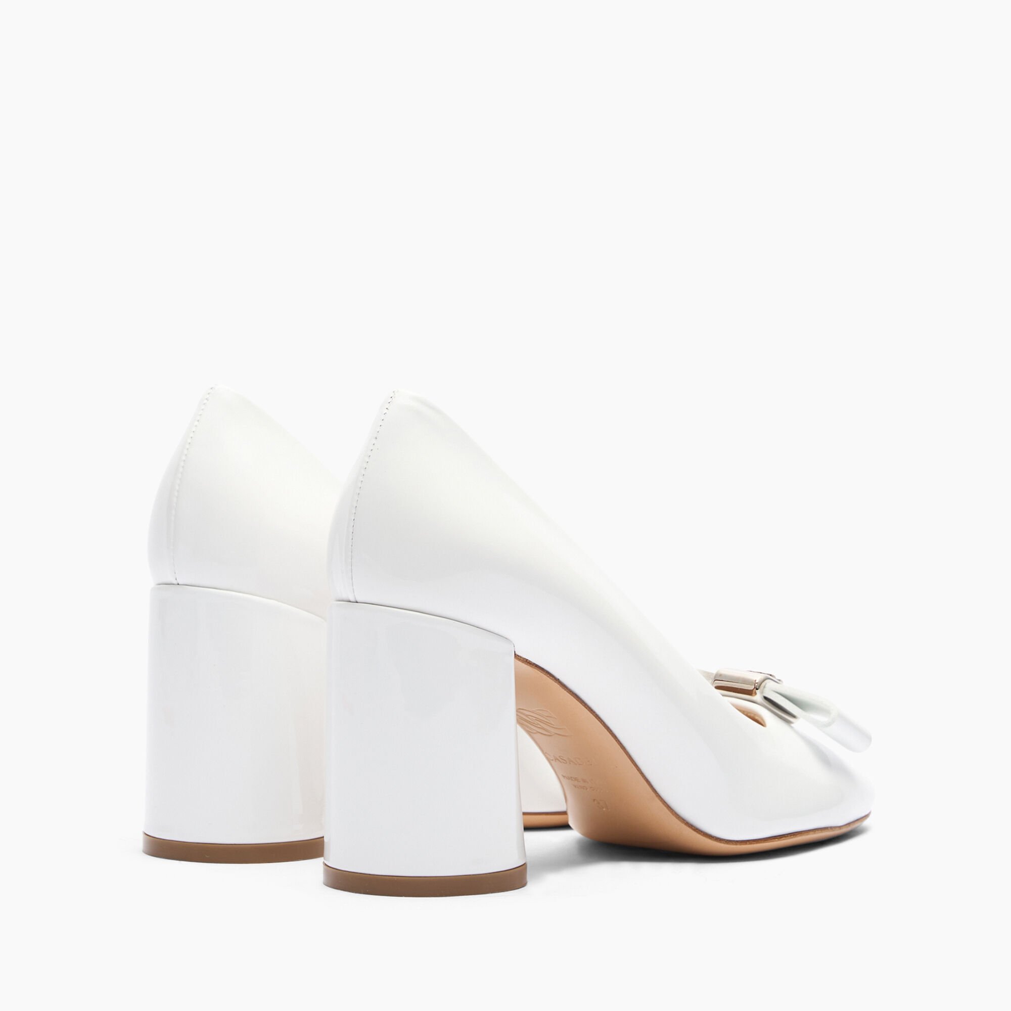 Casadei Cleo Patent Leather Pumps White 1F996J0801C2623